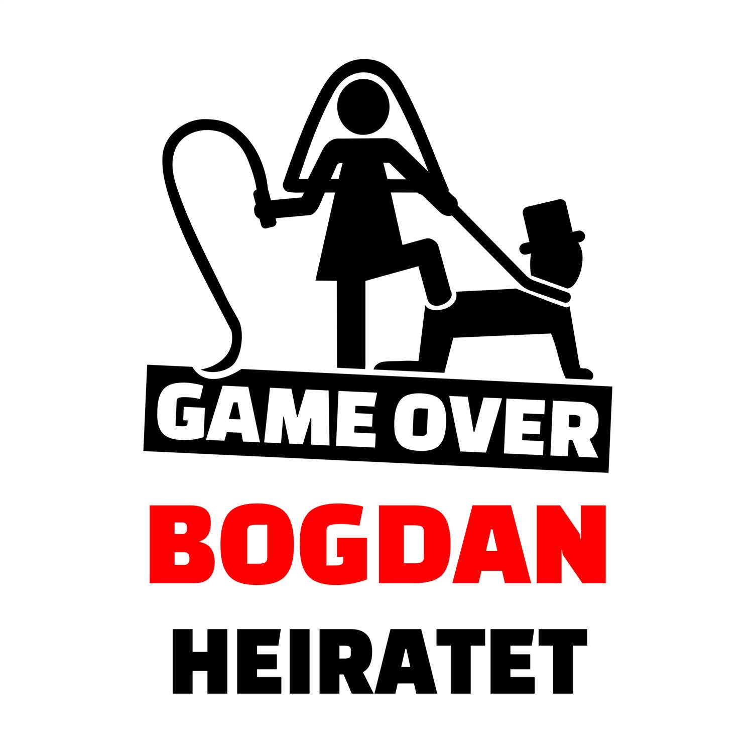 JGA T-Shirt »Game Over« für den Namen »Bogdan«