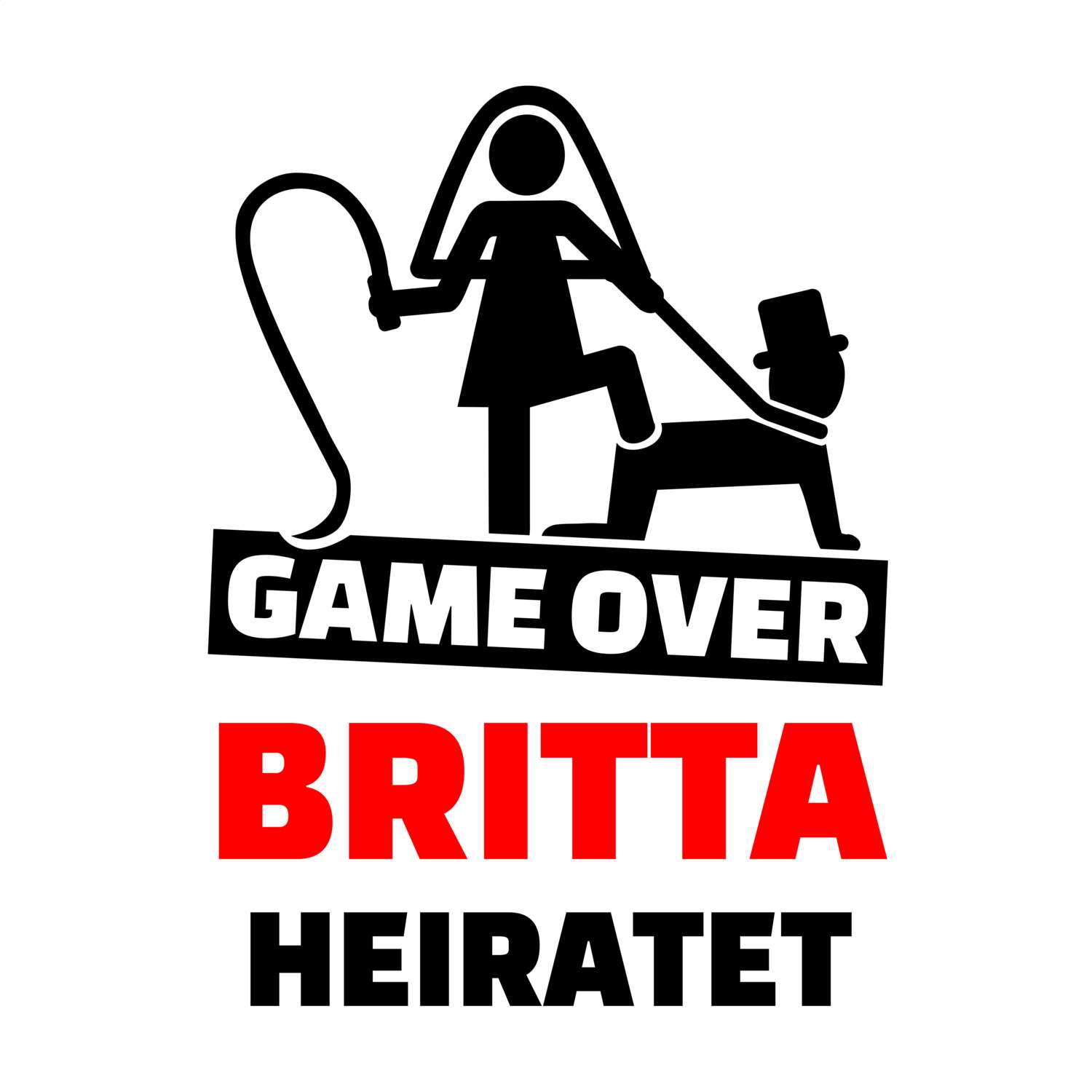 JGA T-Shirt »Game Over« für den Namen »Britta«