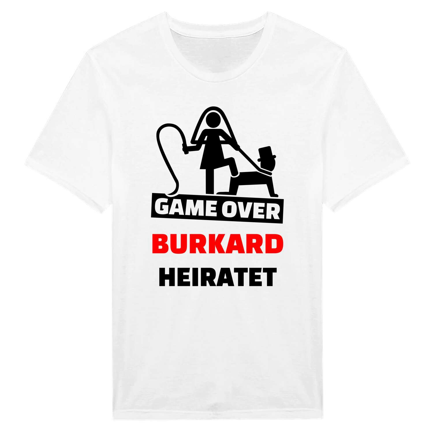 JGA T-Shirt »Game Over« für den Namen »Burkard«