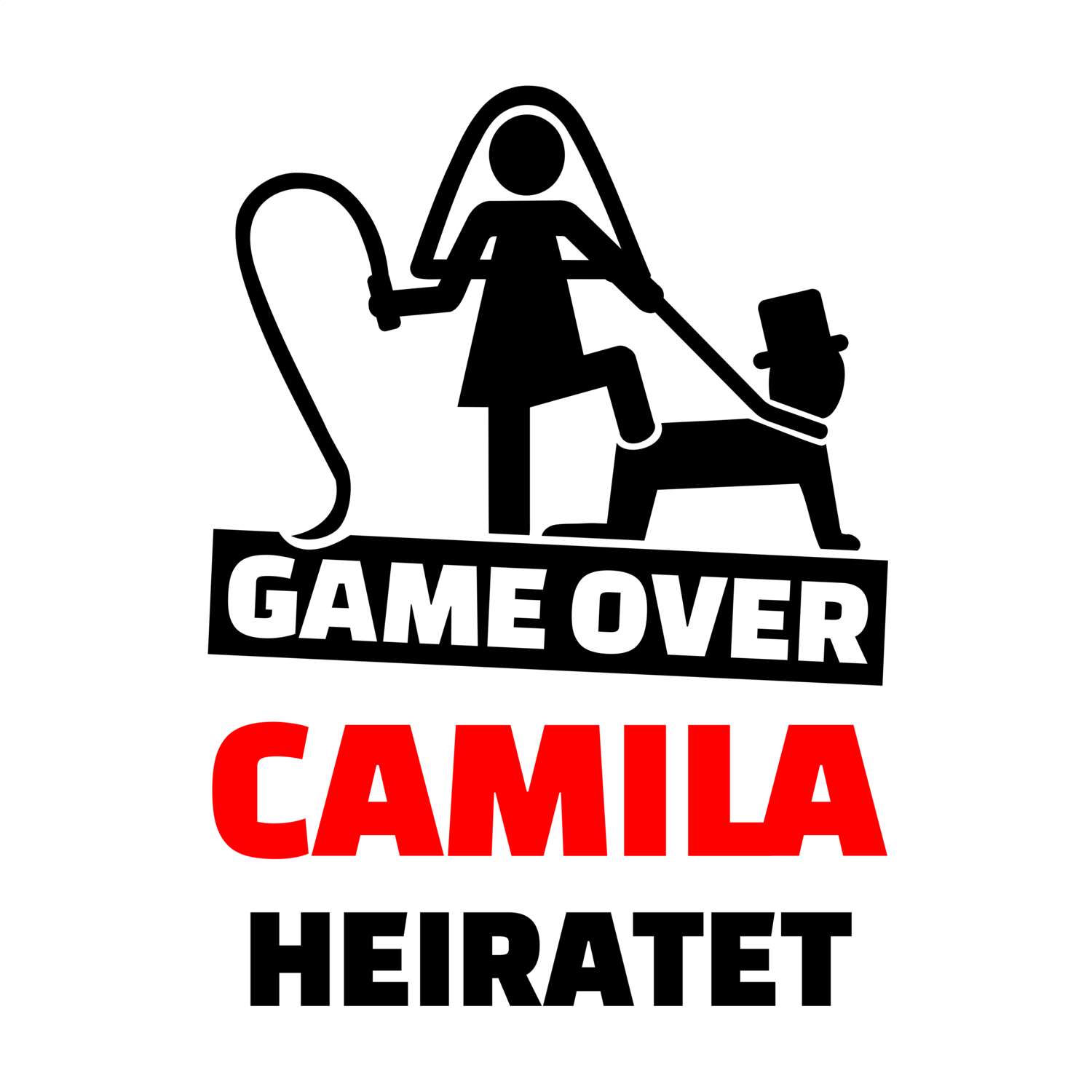 JGA T-Shirt »Game Over« für den Namen »Camila«