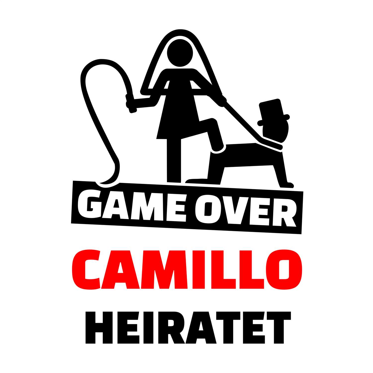 JGA T-Shirt »Game Over« für den Namen »Camillo«