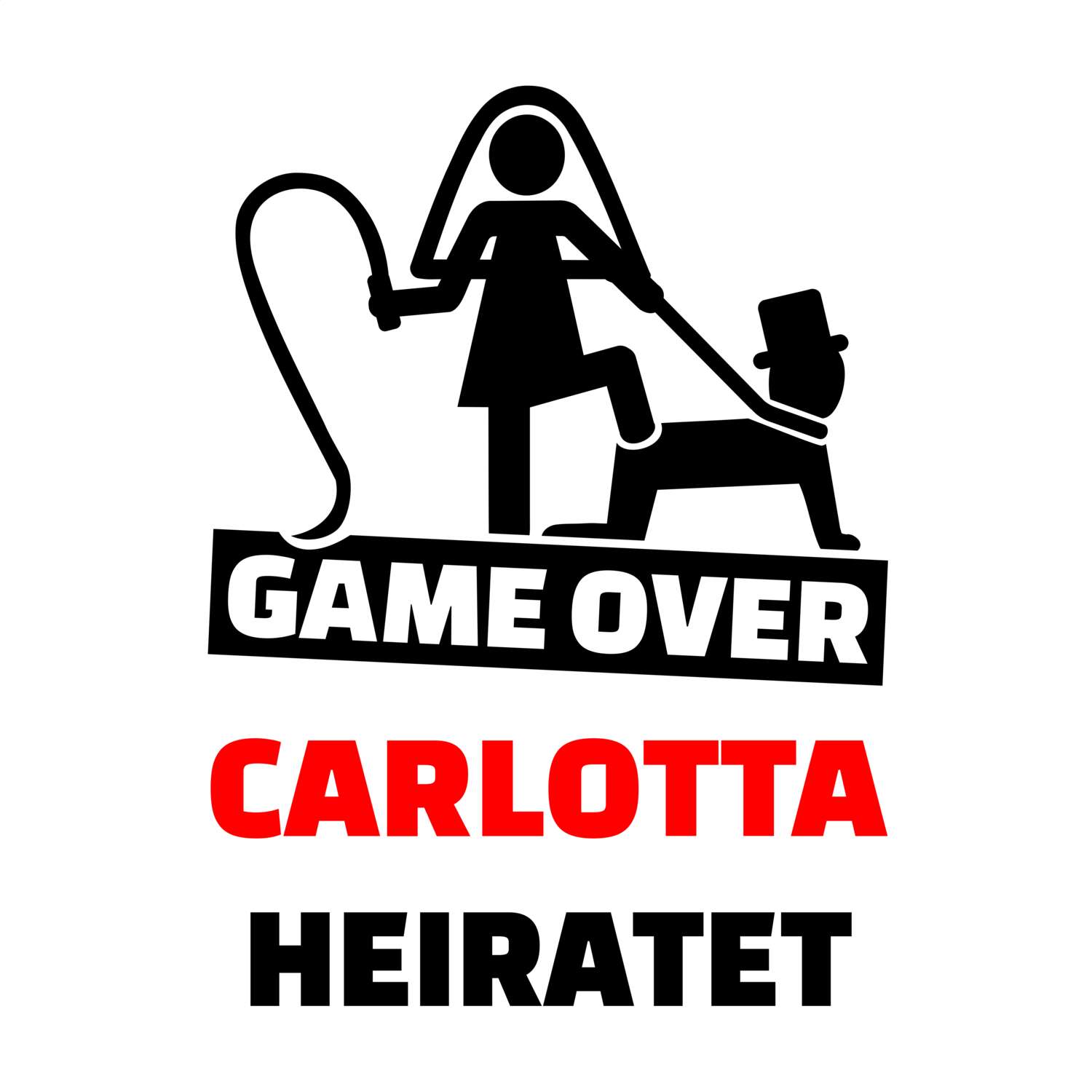 JGA T-Shirt »Game Over« für den Namen »Carlotta«