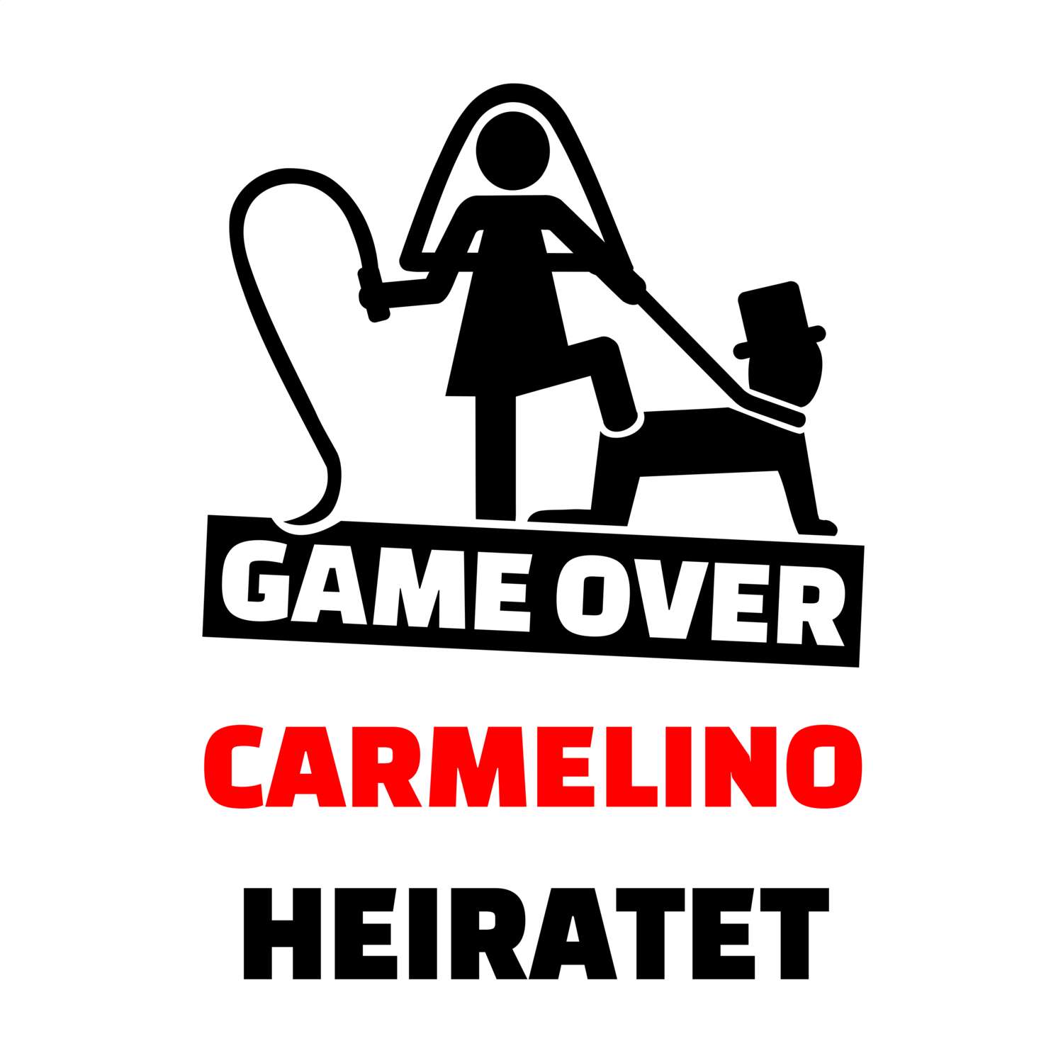 JGA T-Shirt »Game Over« für den Namen »Carmelino«