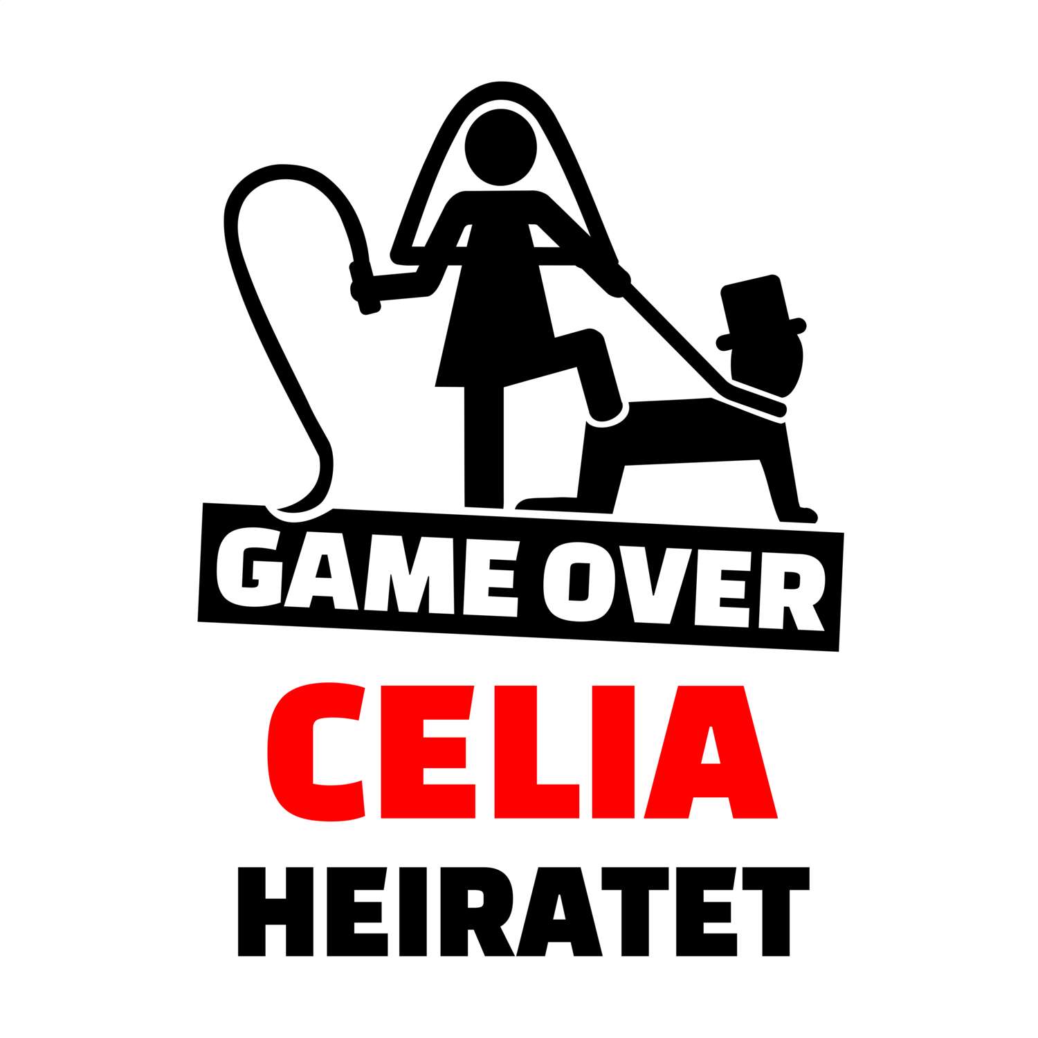 JGA T-Shirt »Game Over« für den Namen »Celia«