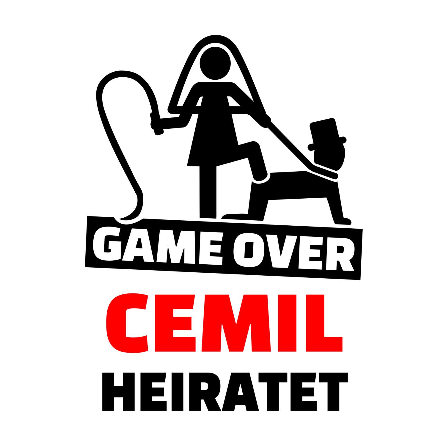 JGA T-Shirt »Game Over« für den Namen »Cemil«