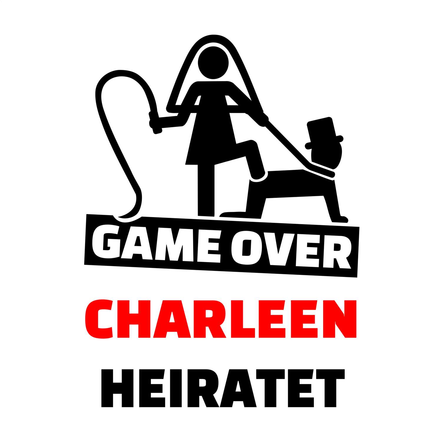 JGA T-Shirt »Game Over« für den Namen »Charleen«