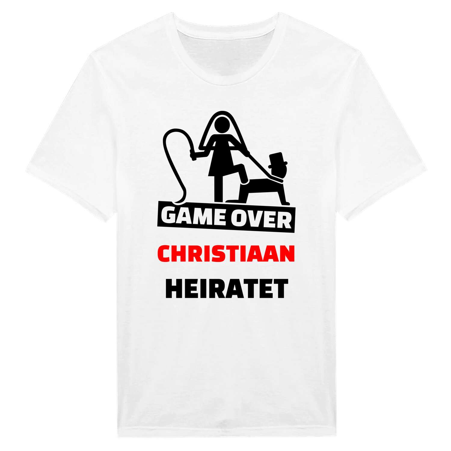 JGA T-Shirt »Game Over« für den Namen »Christiaan«