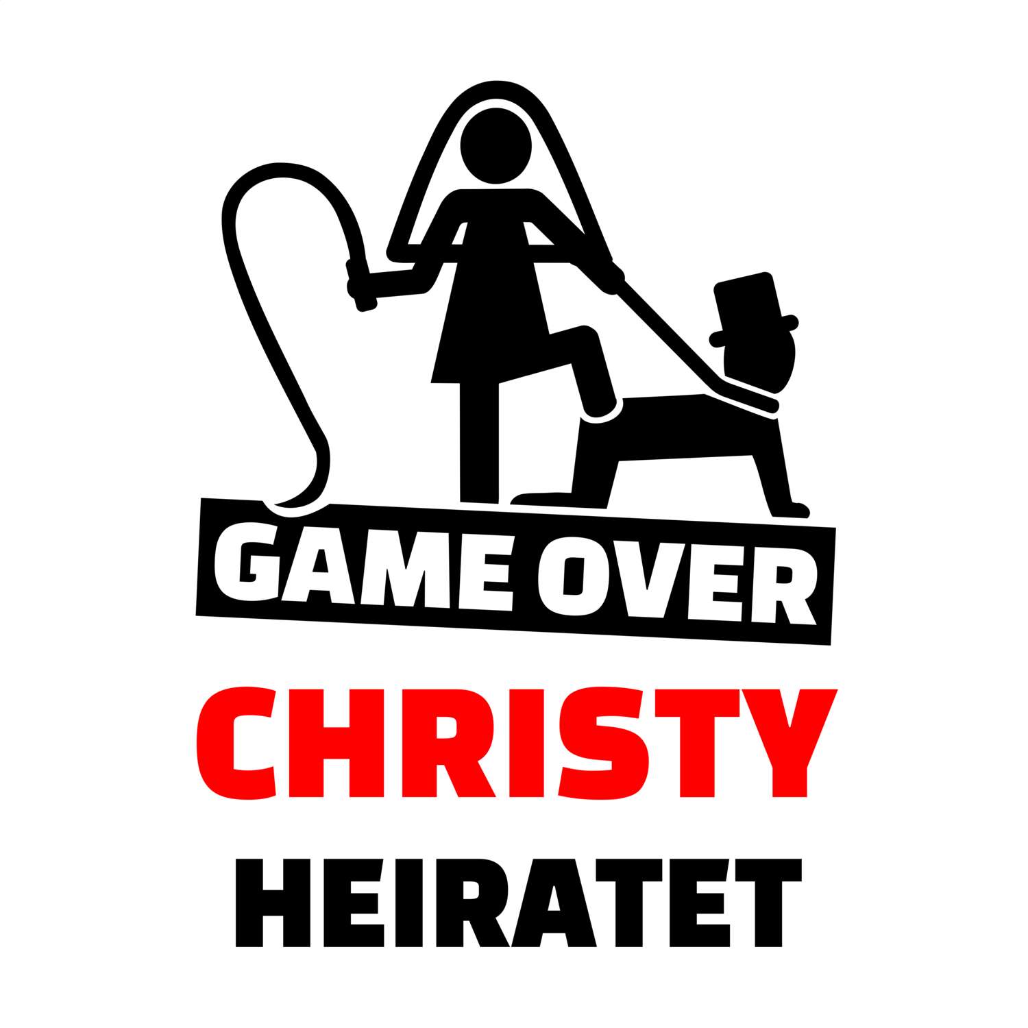 JGA T-Shirt »Game Over« für den Namen »Christy«