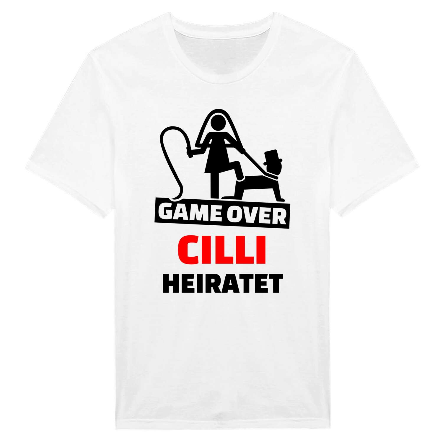 JGA T-Shirt »Game Over« für den Namen »Cilli«