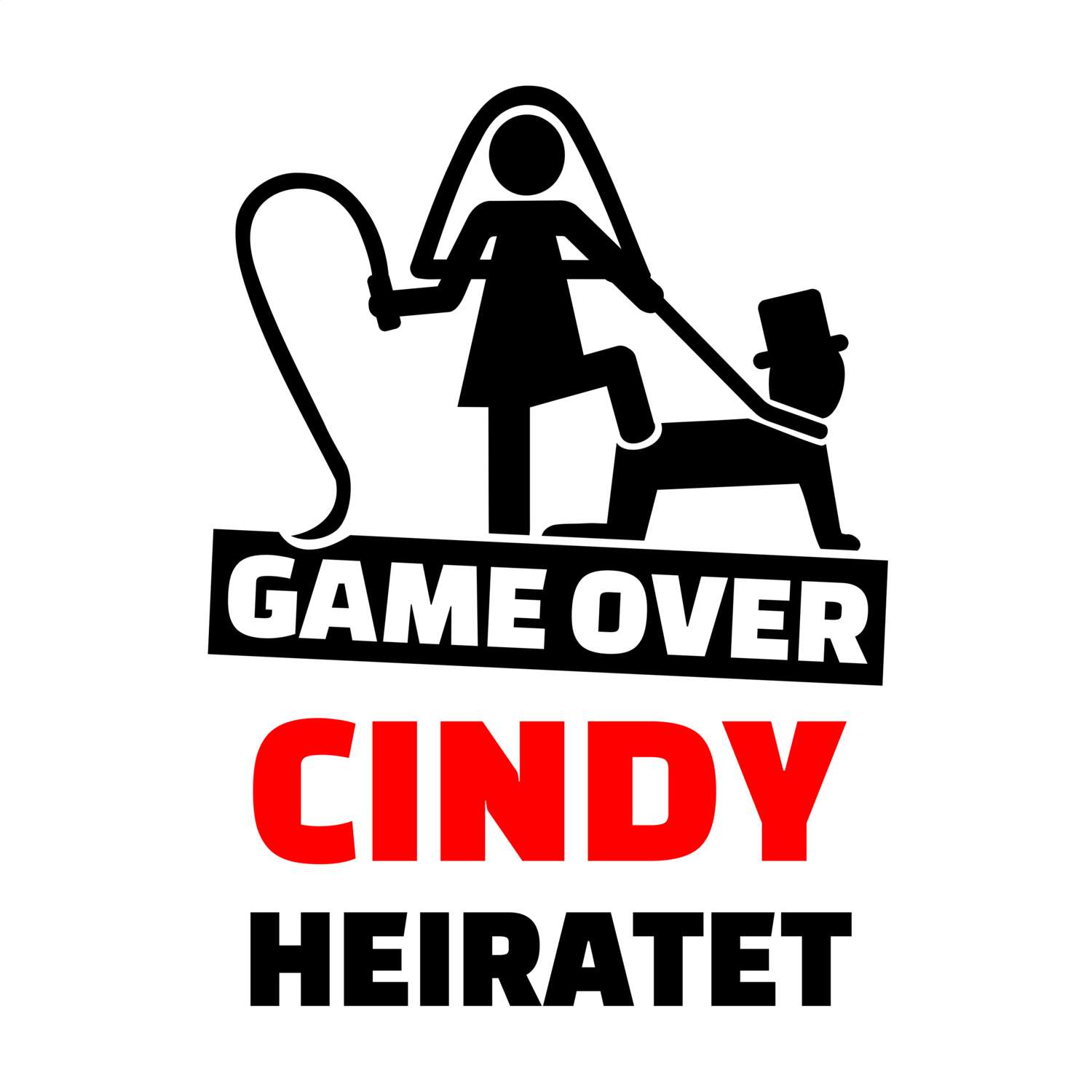 JGA T-Shirt »Game Over« für den Namen »Cindy«