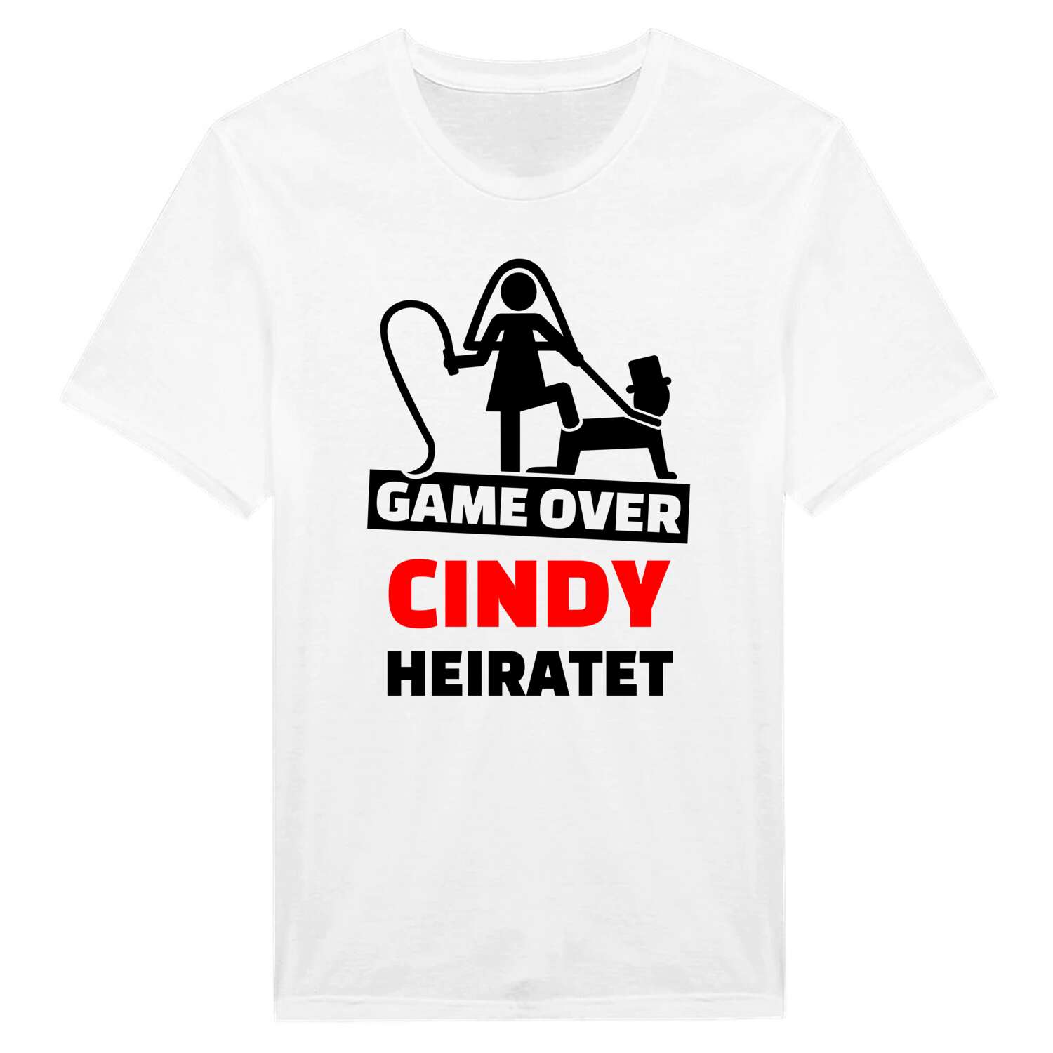 JGA T-Shirt »Game Over« für den Namen »Cindy«