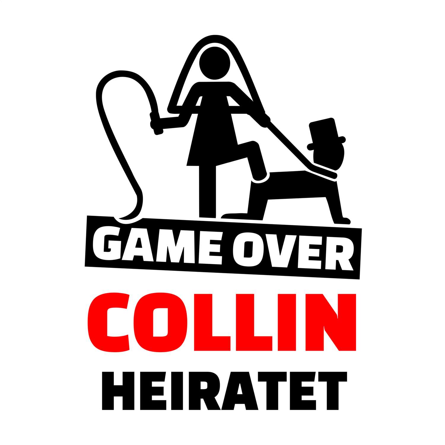 JGA T-Shirt »Game Over« für den Namen »Collin«