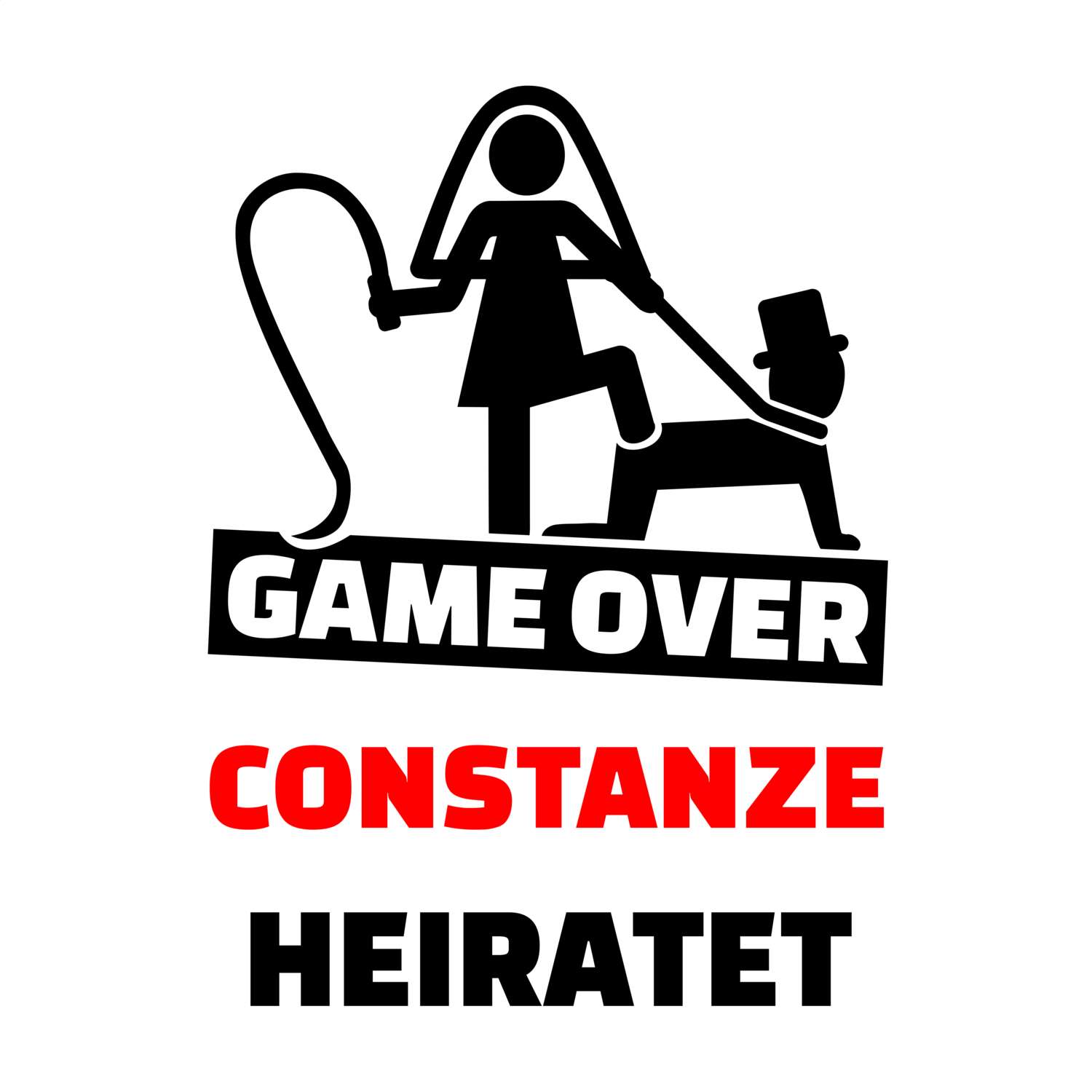 JGA T-Shirt »Game Over« für den Namen »Constanze«