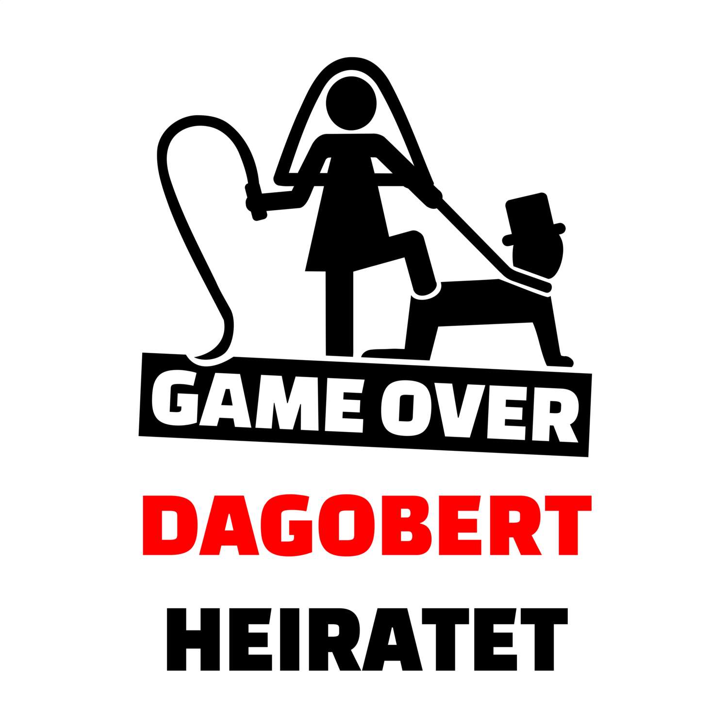 JGA T-Shirt »Game Over« für den Namen »Dagobert«