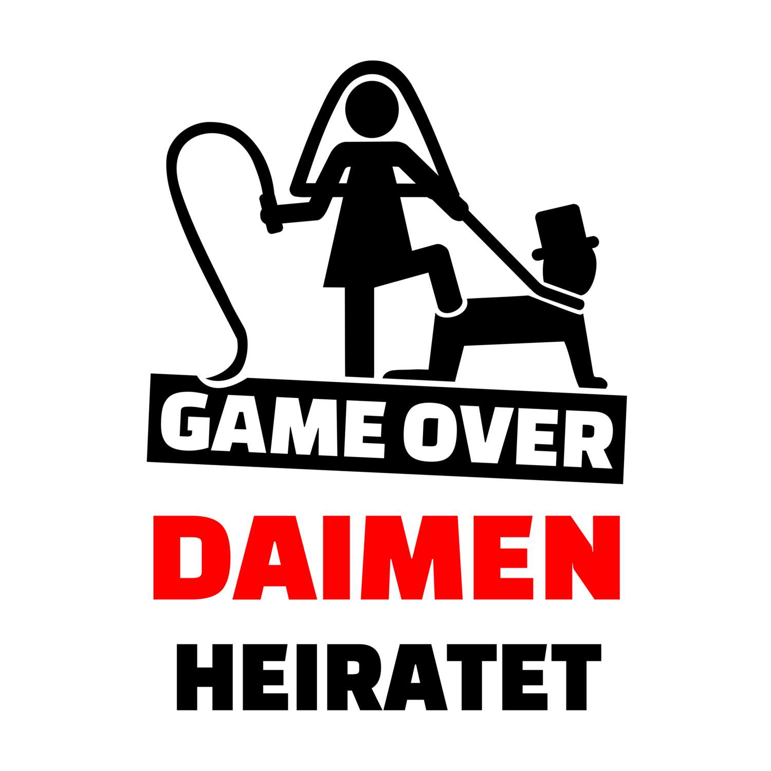 JGA T-Shirt »Game Over« für den Namen »Daimen«