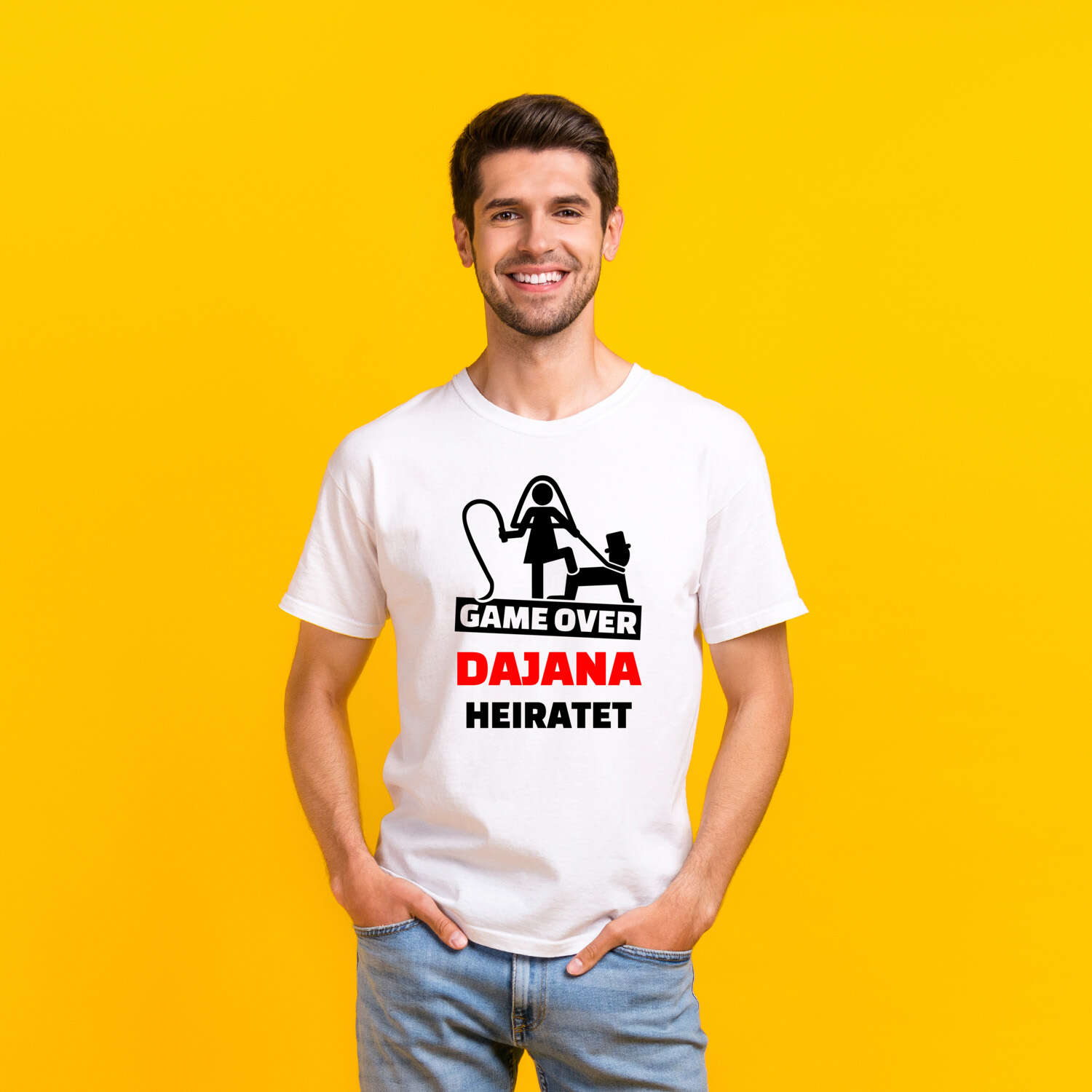 JGA T-Shirt »Game Over« für den Namen »Dajana«