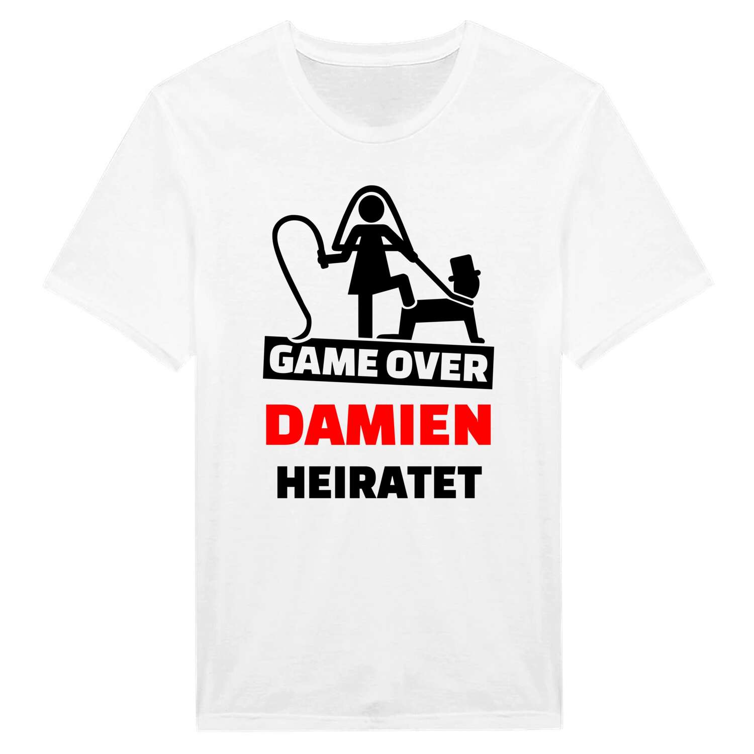 JGA T-Shirt »Game Over« für den Namen »Damien«