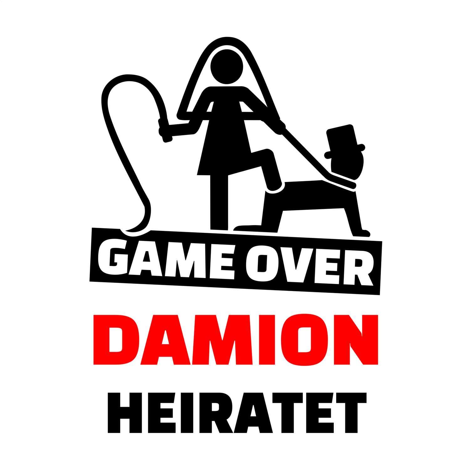 JGA T-Shirt »Game Over« für den Namen »Damion«