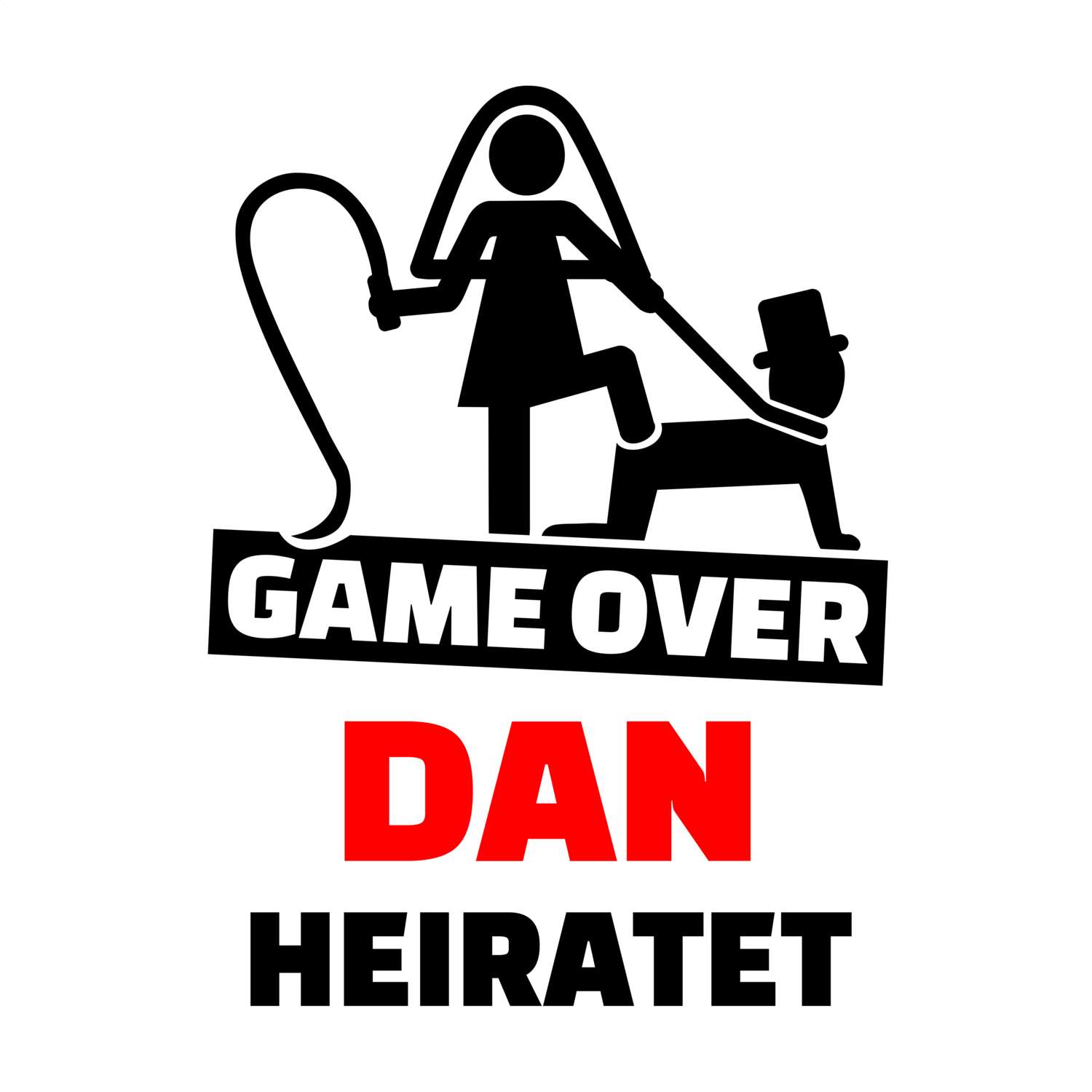 JGA T-Shirt »Game Over« für den Namen »Dan«