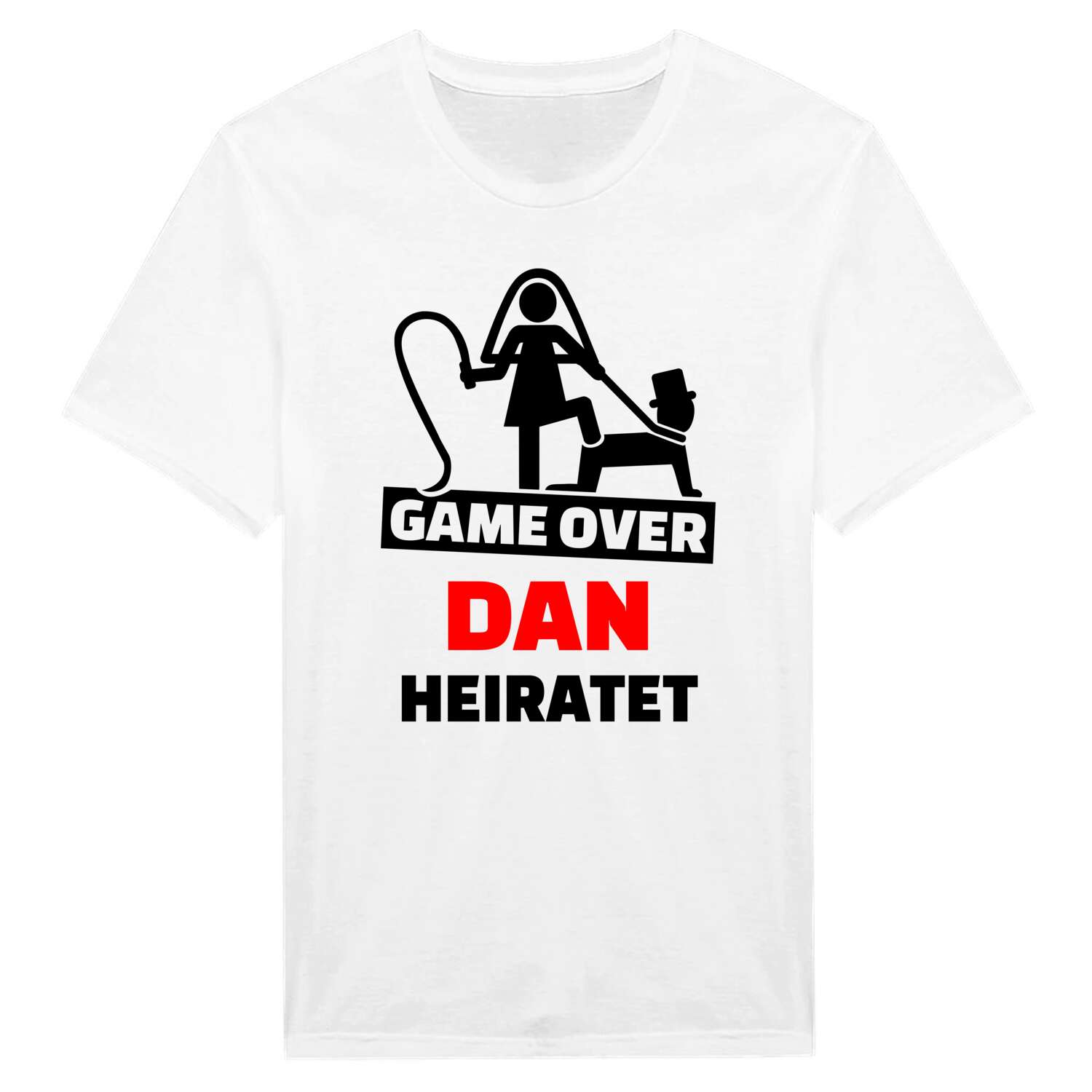 JGA T-Shirt »Game Over« für den Namen »Dan«