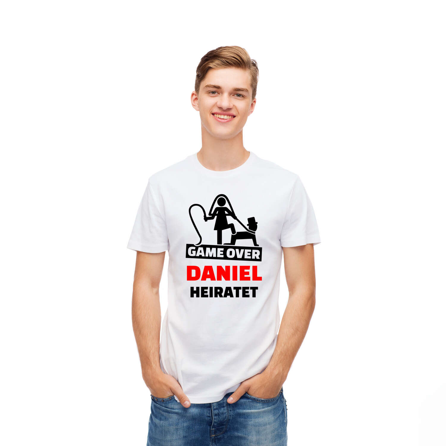 JGA T-Shirt »Game Over« für den Namen »Daniel«