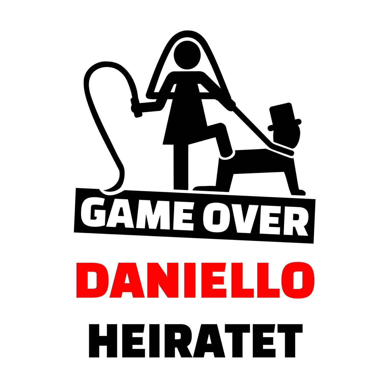 JGA T-Shirt »Game Over« für den Namen »Daniello«