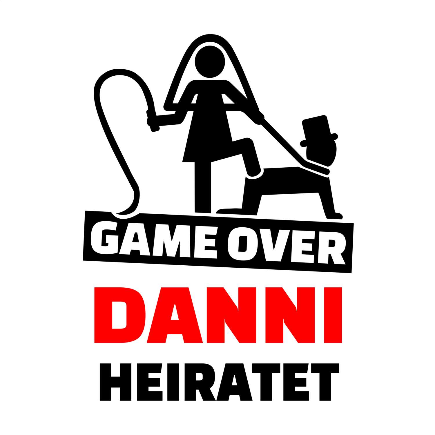 JGA T-Shirt »Game Over« für den Namen »Danni«