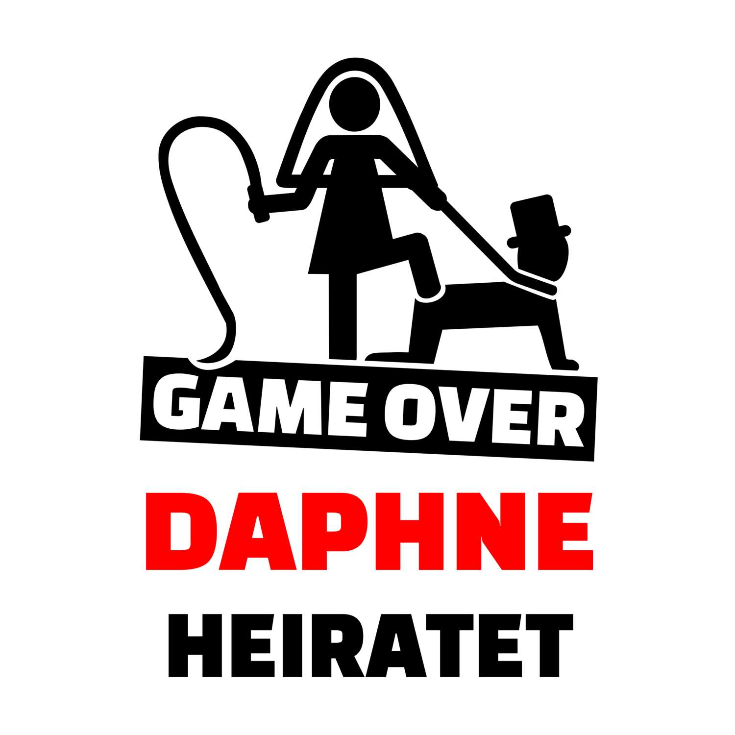 JGA T-Shirt »Game Over« für den Namen »Daphne«