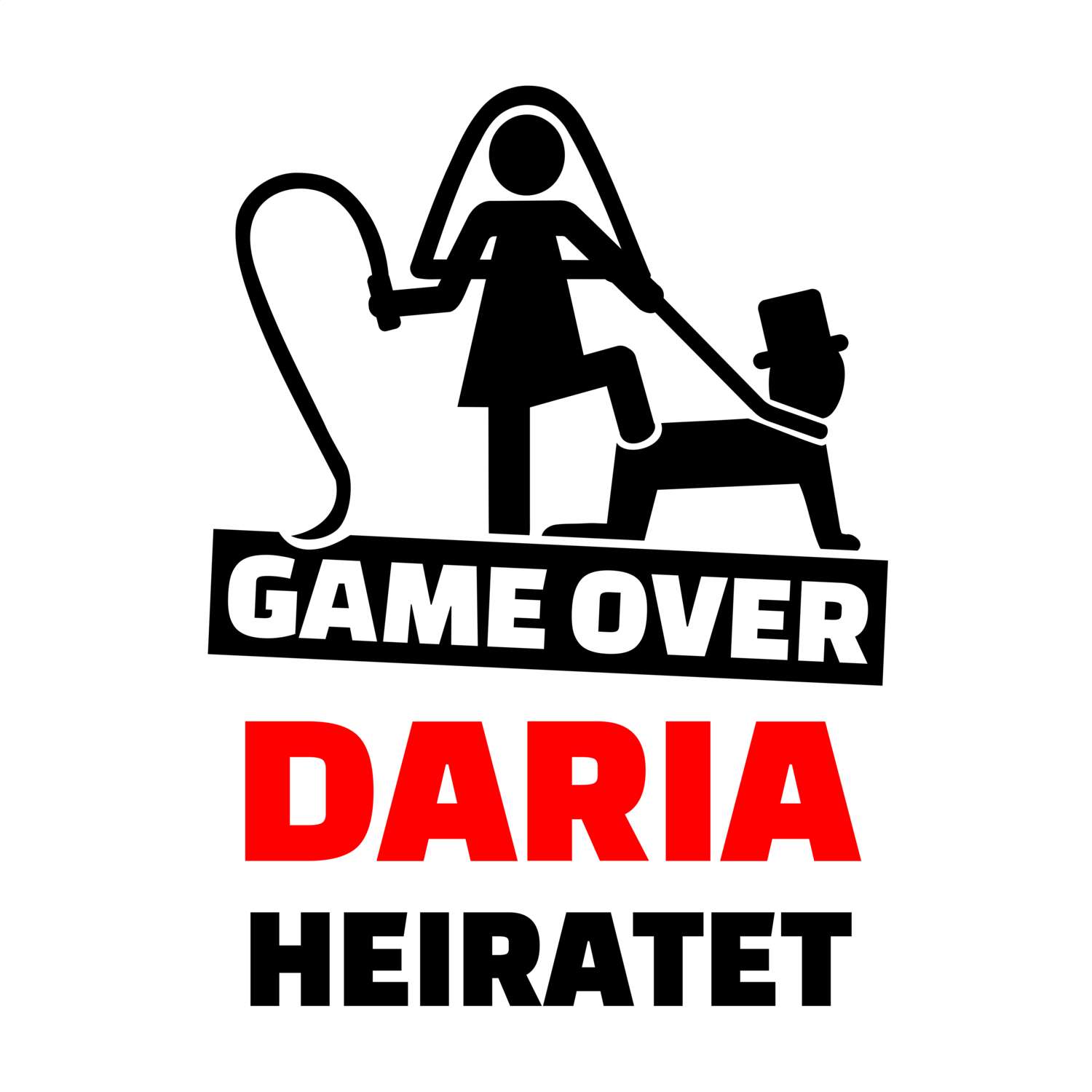 JGA T-Shirt »Game Over« für den Namen »Daria«