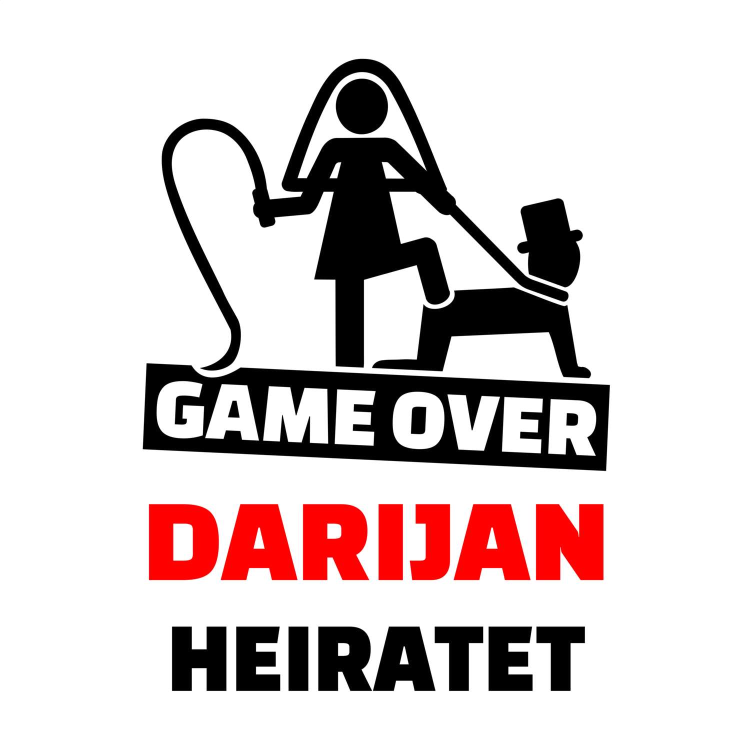 JGA T-Shirt »Game Over« für den Namen »Darijan«