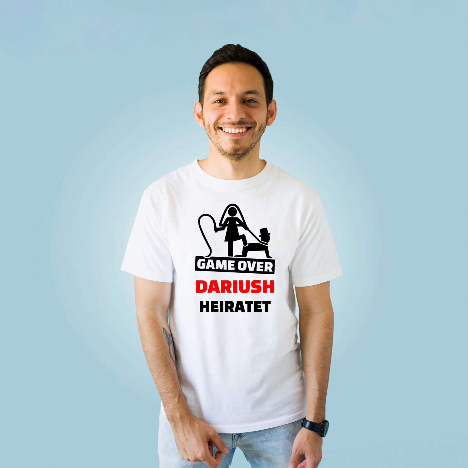 JGA T-Shirt »Game Over« für den Namen »Dariush«