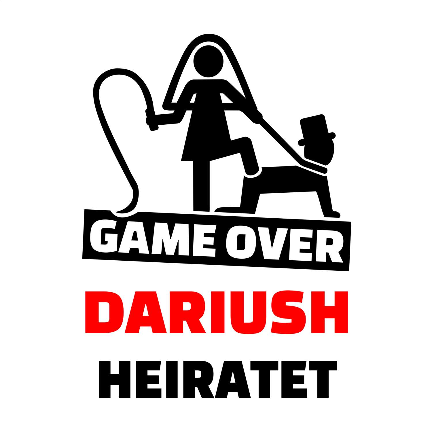 JGA T-Shirt »Game Over« für den Namen »Dariush«