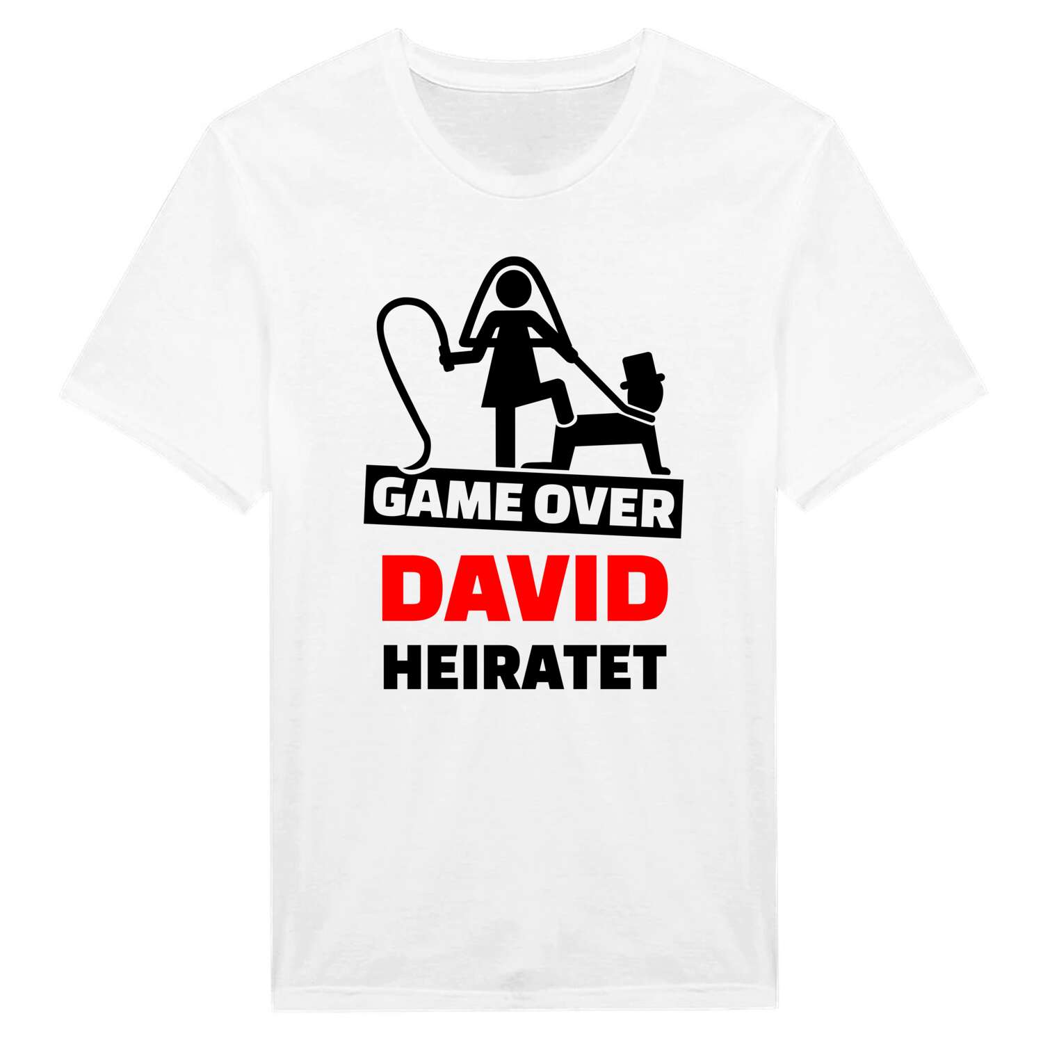 JGA T-Shirt »Game Over« für den Namen »David«