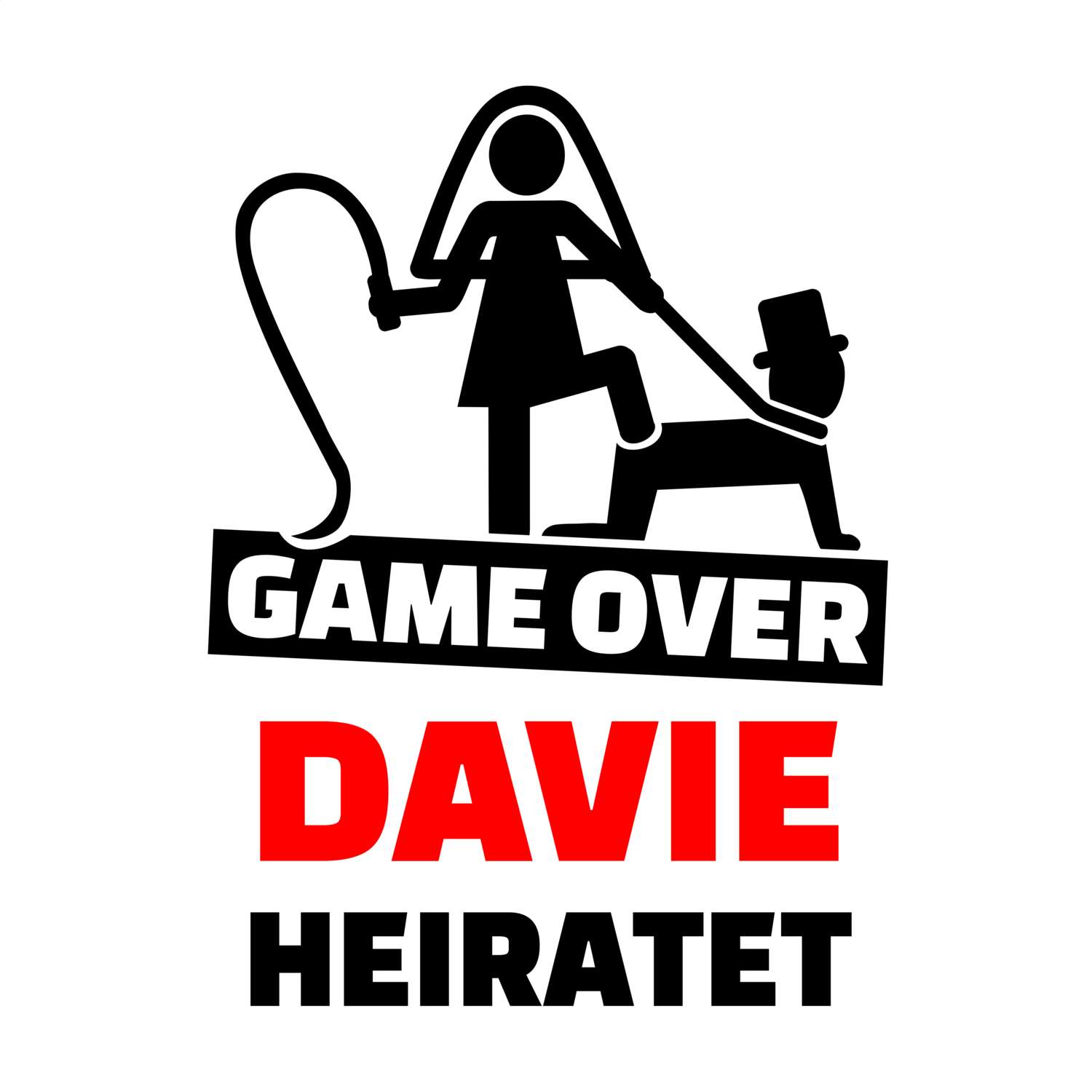 JGA T-Shirt »Game Over« für den Namen »Davie«