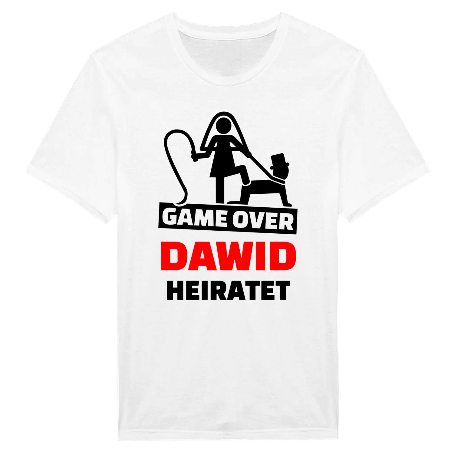 JGA T-Shirt »Game Over« für den Namen »Dawid«