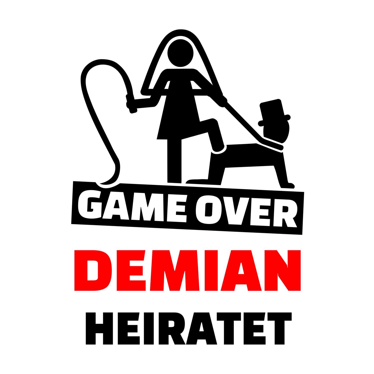 JGA T-Shirt »Game Over« für den Namen »Demian«