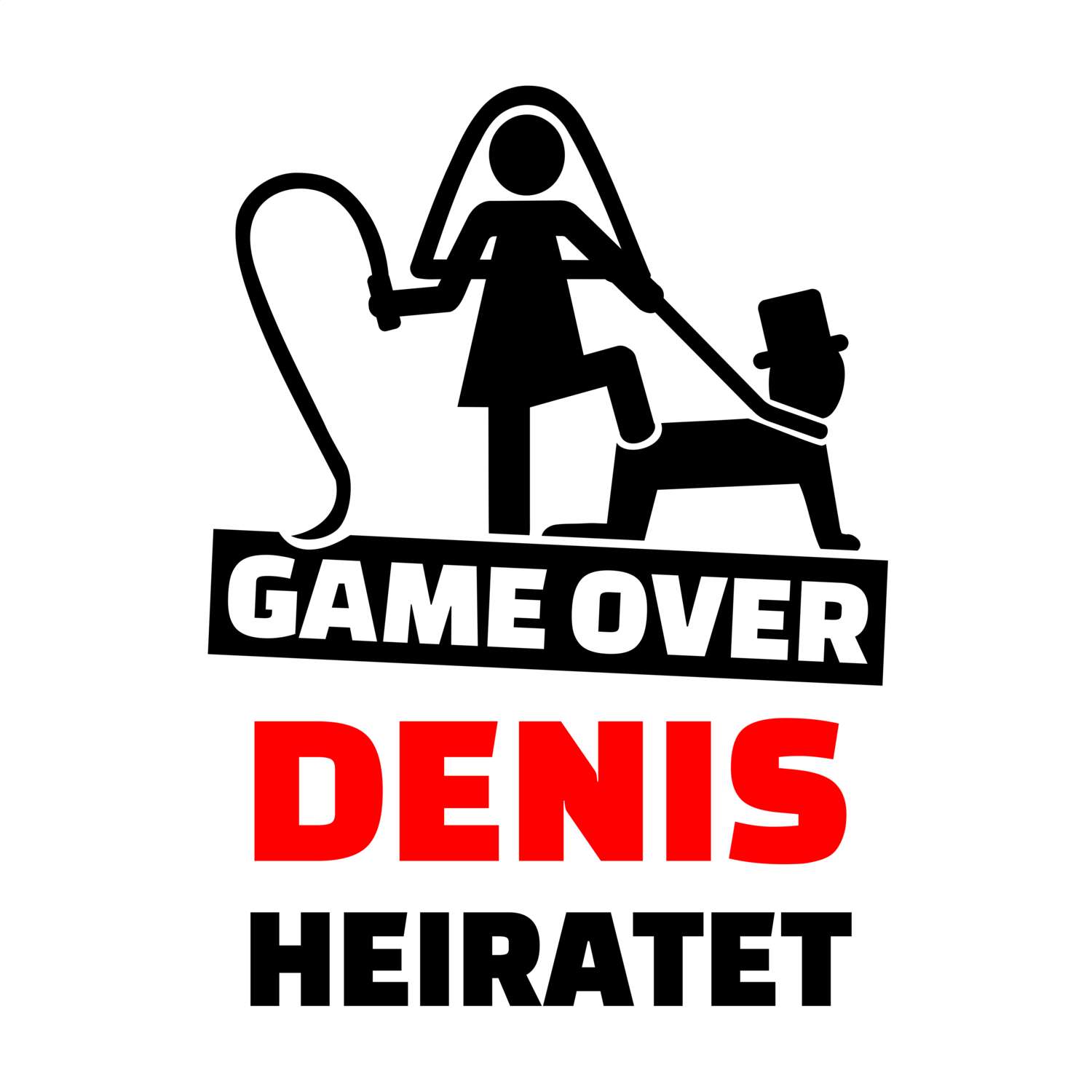 JGA T-Shirt »Game Over« für den Namen »Denis«