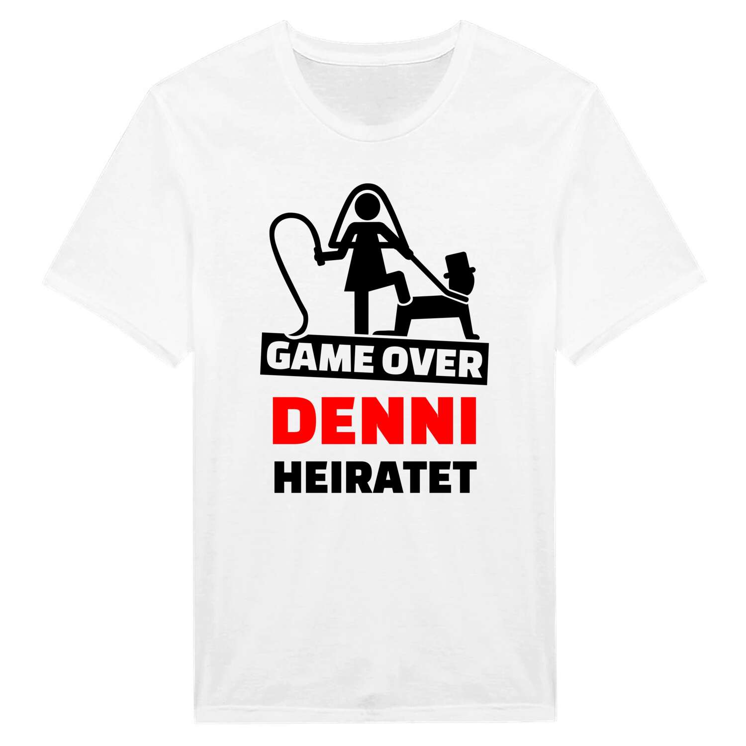 JGA T-Shirt »Game Over« für den Namen »Denni«