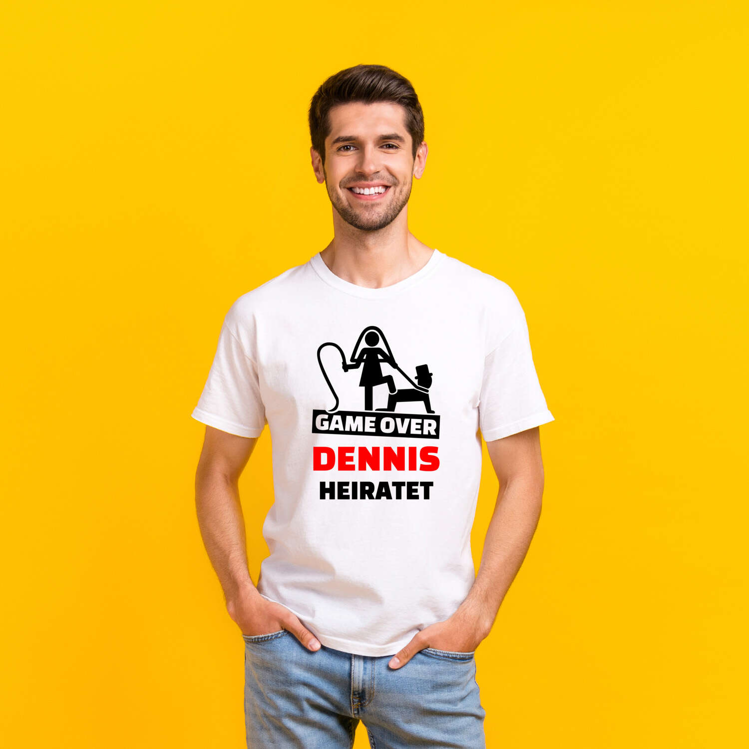 JGA T-Shirt »Game Over« für den Namen »Dennis«