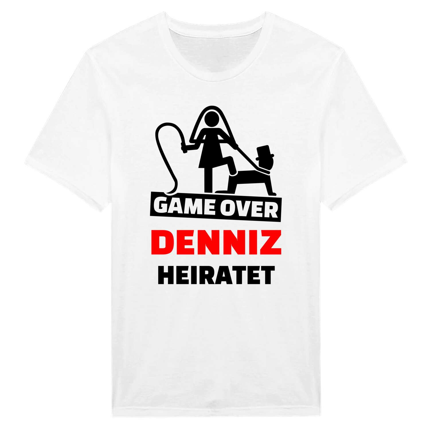 JGA T-Shirt »Game Over« für den Namen »Denniz«