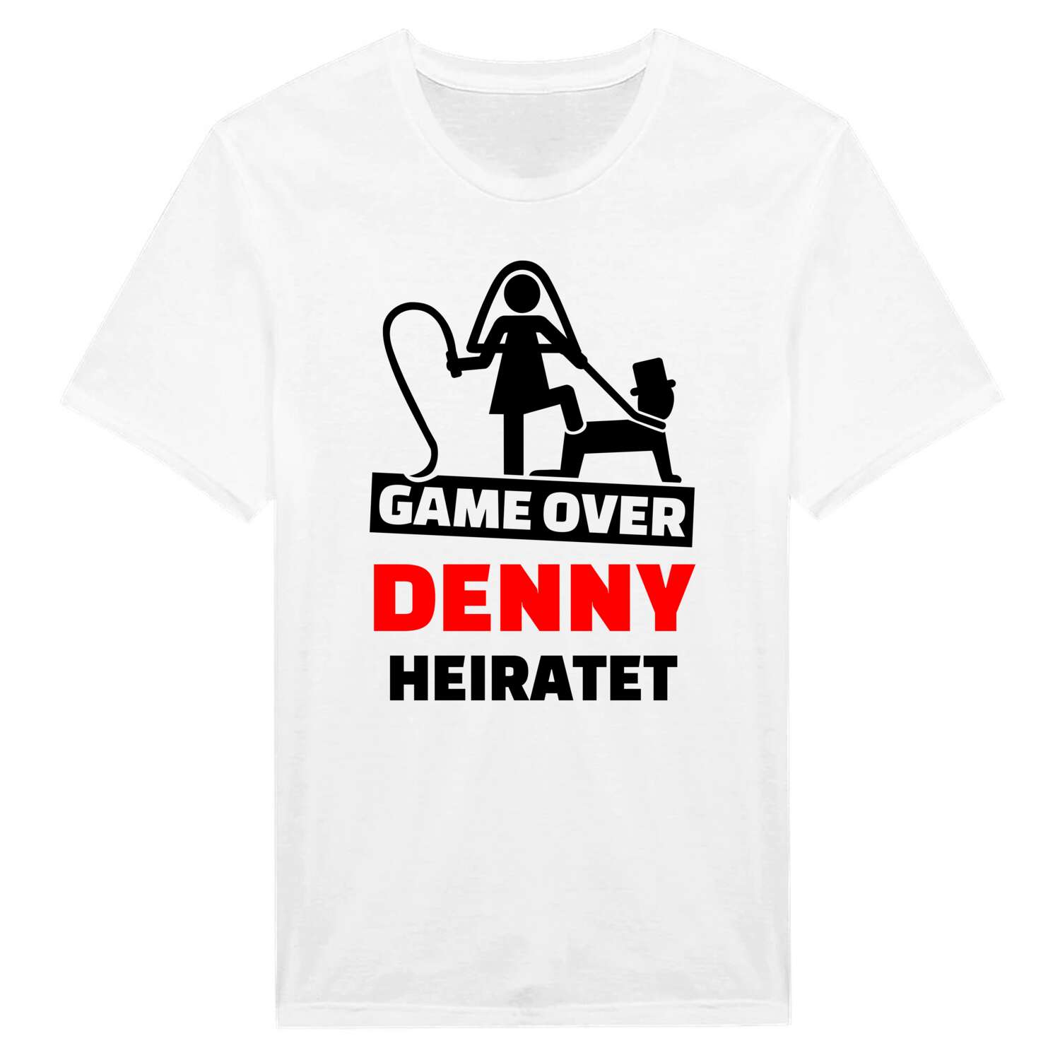 JGA T-Shirt »Game Over« für den Namen »Denny«