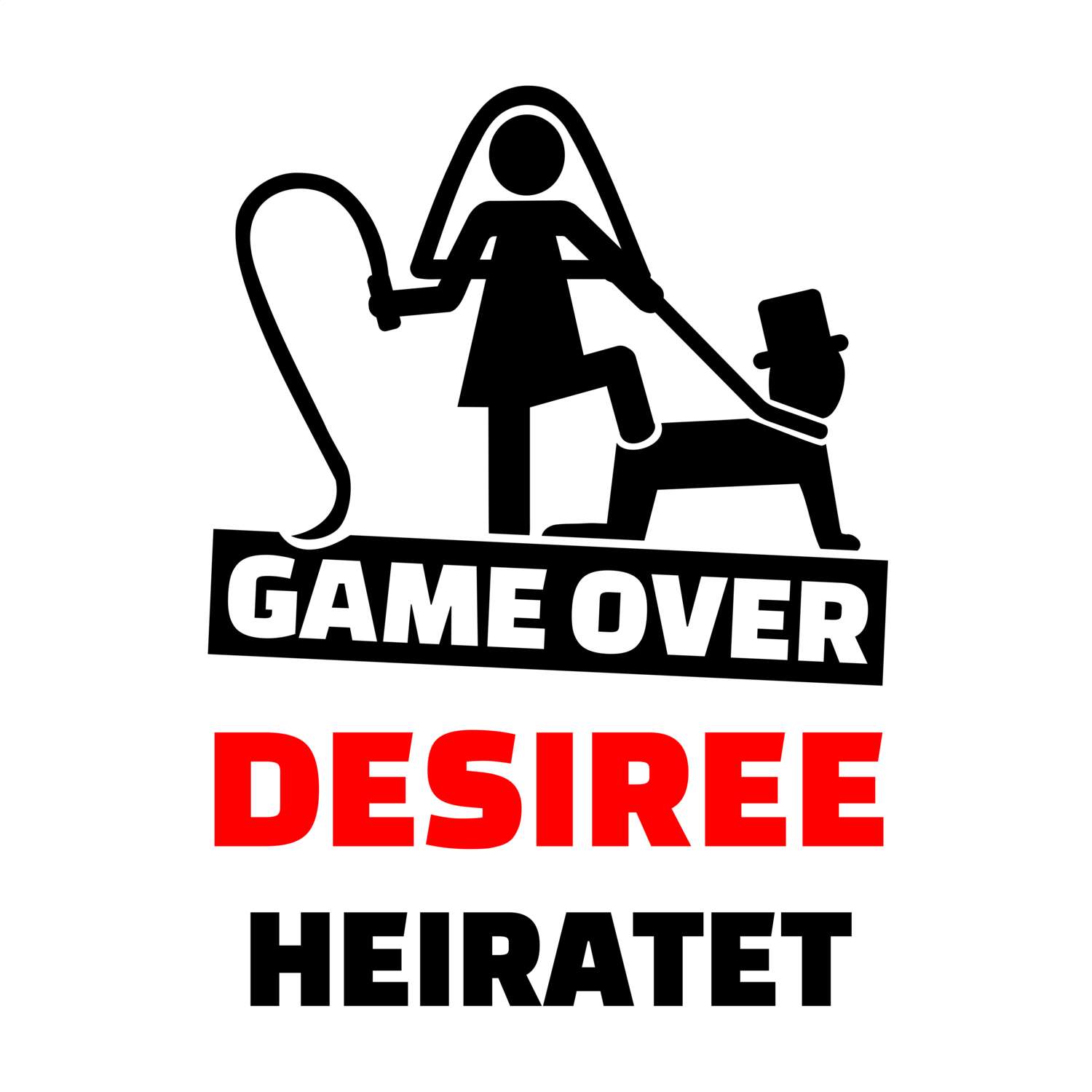 JGA T-Shirt »Game Over« für den Namen »Desiree«