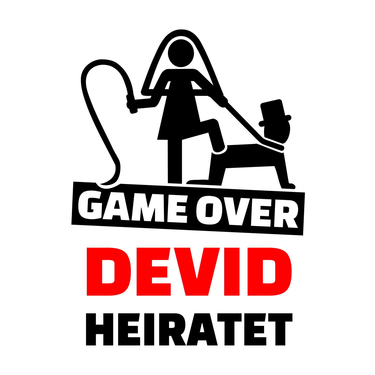 JGA T-Shirt »Game Over« für den Namen »Devid«