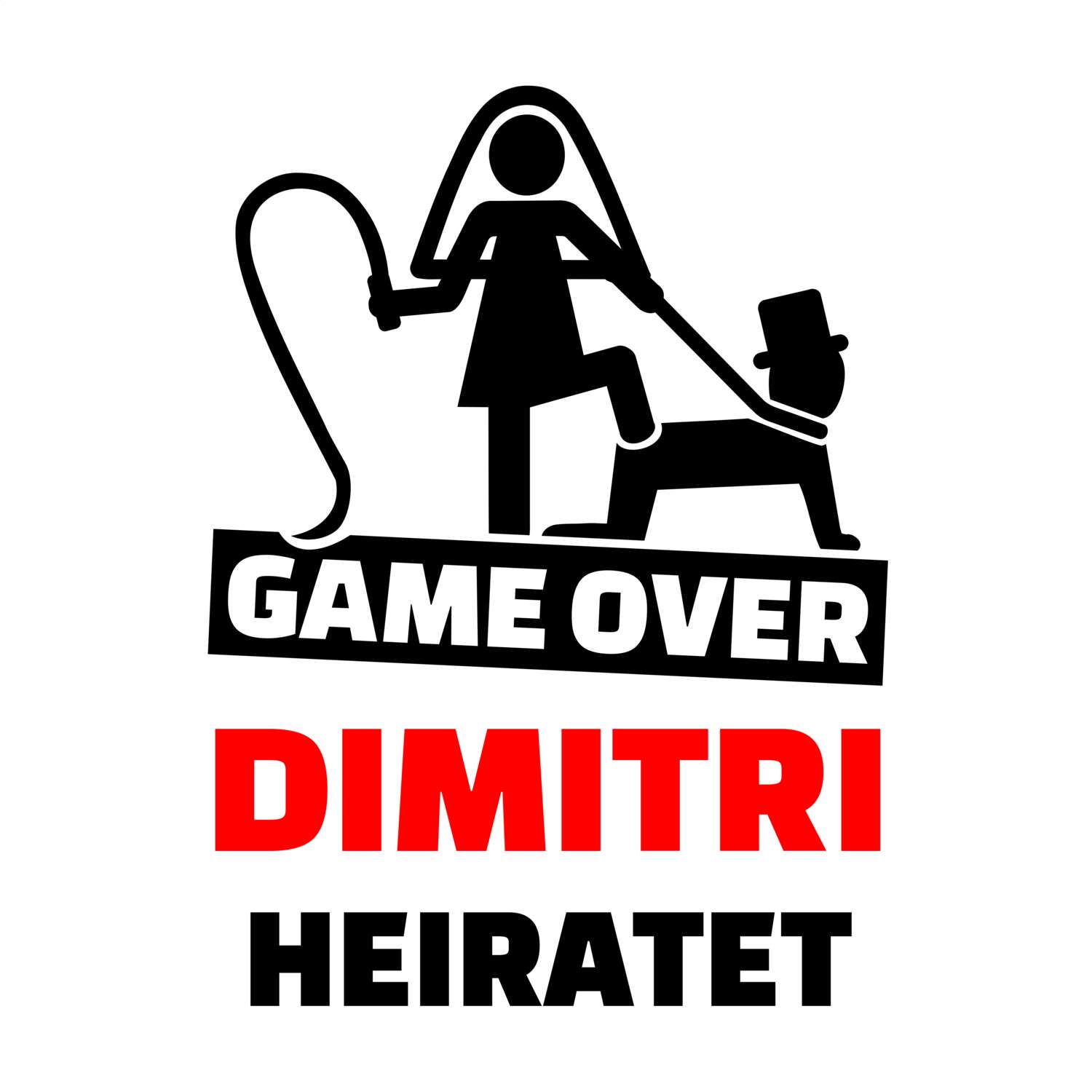 JGA T-Shirt »Game Over« für den Namen »Dimitri«