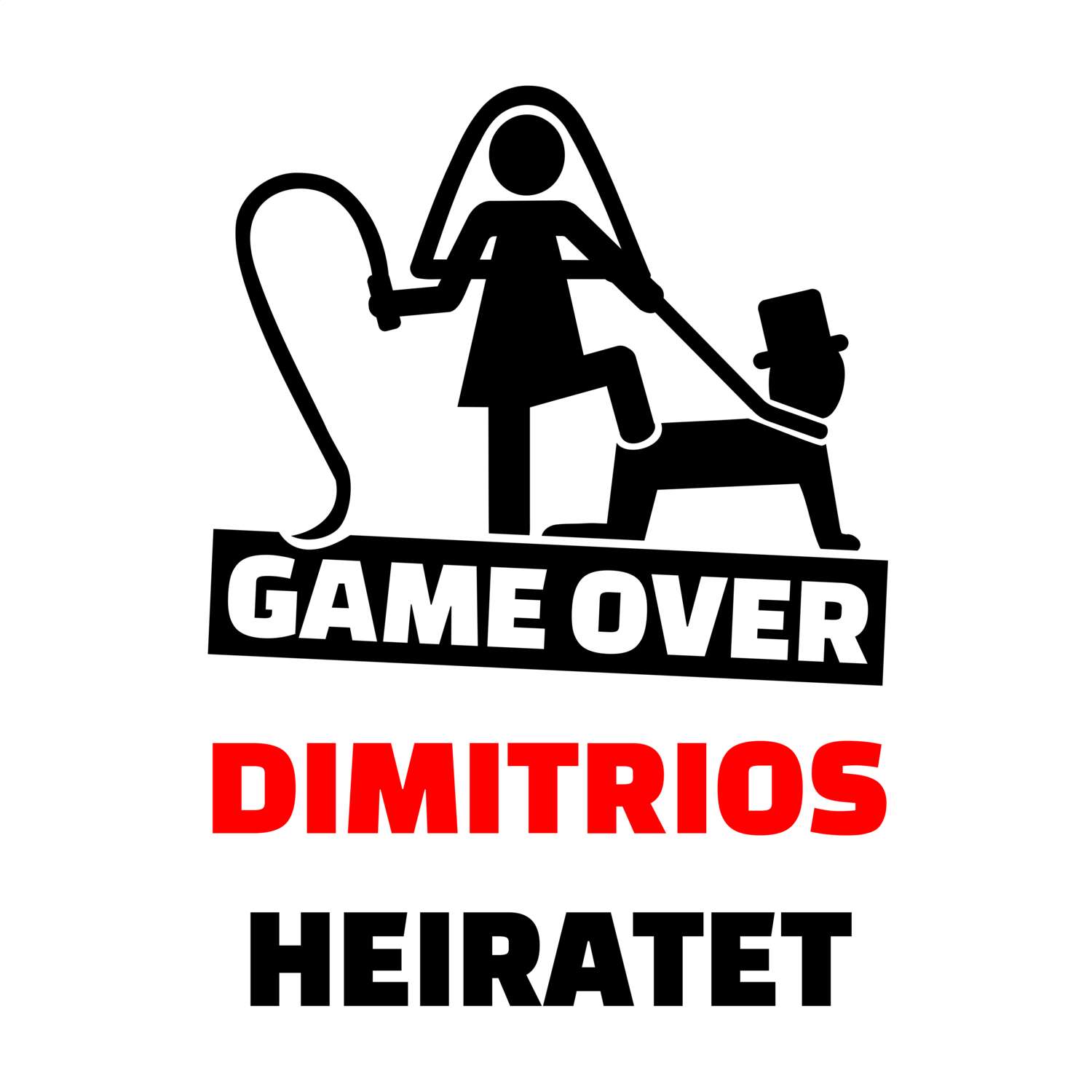 JGA T-Shirt »Game Over« für den Namen »Dimitrios«