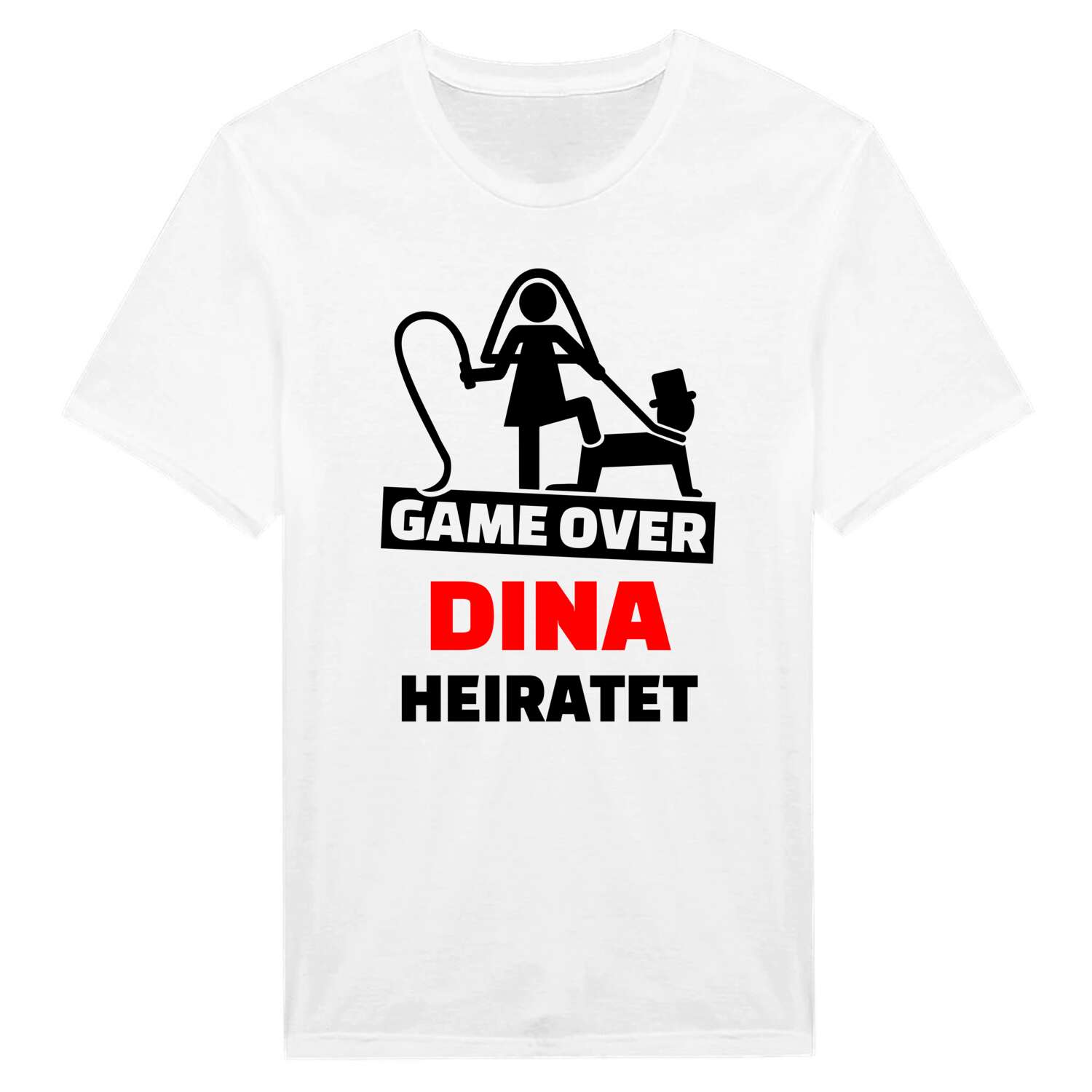 JGA T-Shirt »Game Over« für den Namen »Dina«