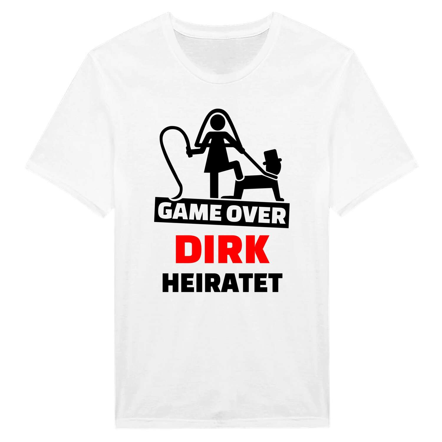 JGA T-Shirt »Game Over« für den Namen »Dirk«