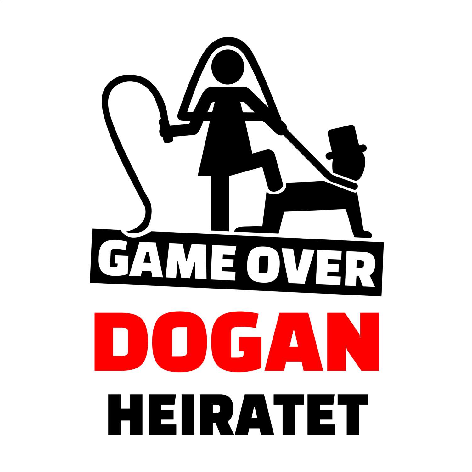 JGA T-Shirt »Game Over« für den Namen »Dogan«