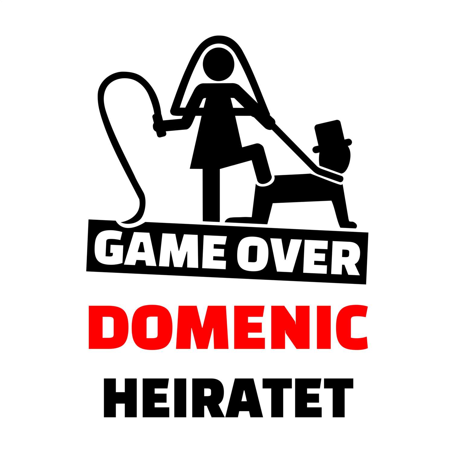 JGA T-Shirt »Game Over« für den Namen »Domenic«