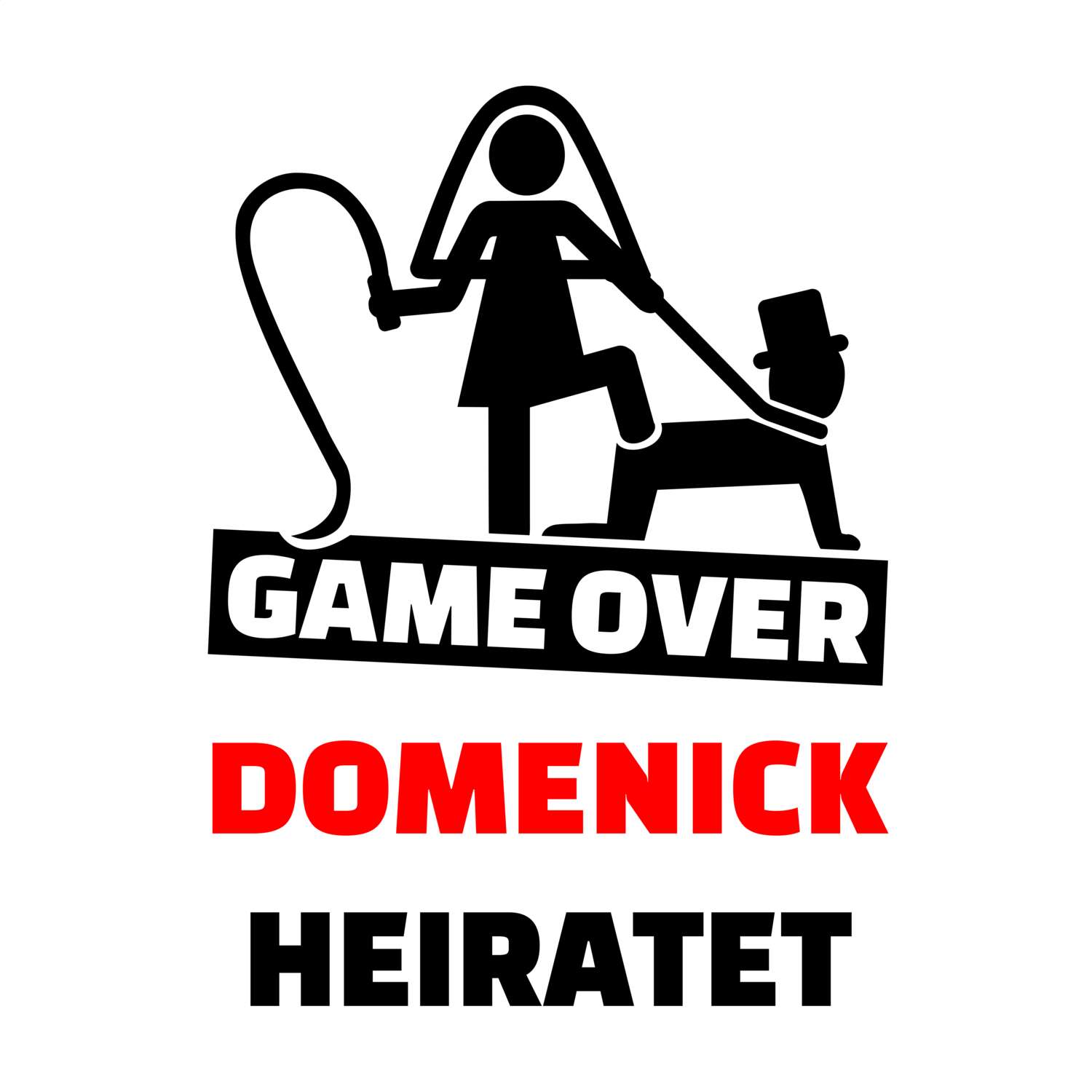 JGA T-Shirt »Game Over« für den Namen »Domenick«